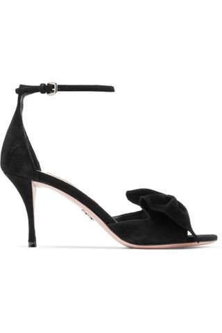 Prada + Bow-Embellished Suede Sandals