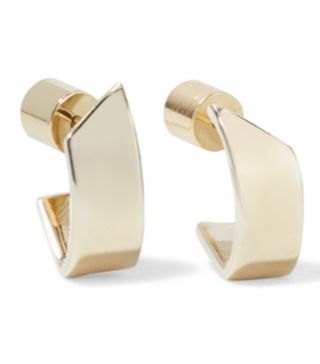 Jennifer Fisher + Pod Huggie Gold-Plated Hoop Earrings