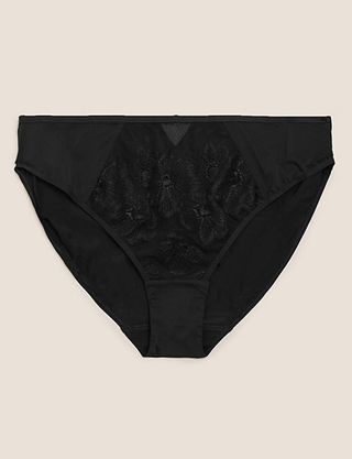 M&S Collection + Embrace Embroidered High Leg Knickers