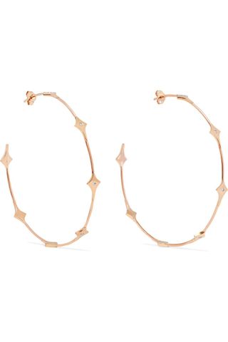Diane Kordas + Shield 18-Karat Rose Gold Diamond Hoop Earrings