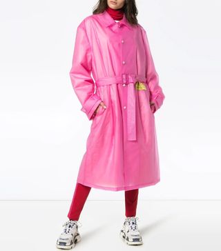 Martine Rose + Patch Embellished Belted Rain Coat