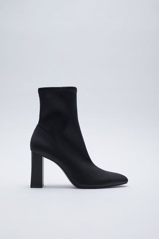 Zara + Neoprene Heeled Ankle Boots