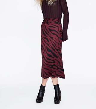 Zara + Animal Print Pencil Skirt