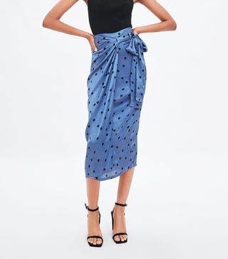 Zara + Polka Dot Pareo Skirt