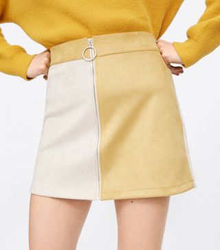 Zara + Faux Suede Mini Skirt