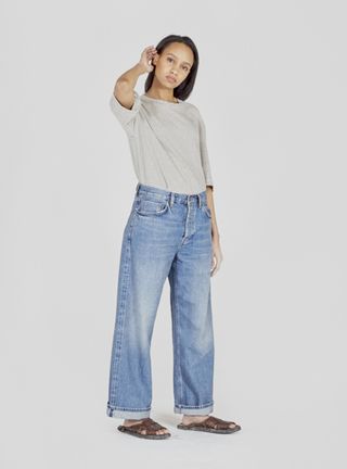 I and Me + Unisex Selvedge Wide-Leg Jeans