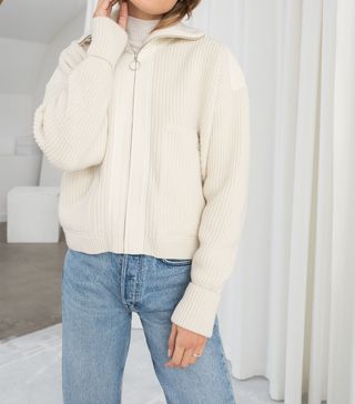 & Other Stories + Wool Blend Zippered Turtleneck