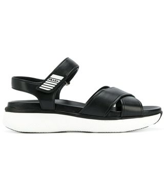 Prada + Touch Strap Platform Sandals