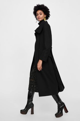 Zara + Coat With Wrap Collar