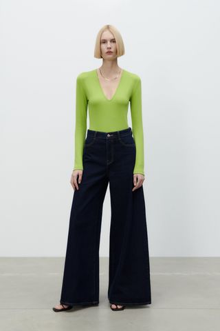 Zara + V-Neck Bodysuit