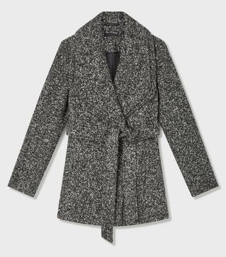 Miss Selfridge + Grey Boucle Short Wrap Coat