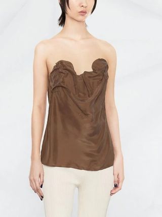 Toteme + Cowl-Effect Strapless Blouse