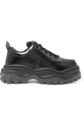 Eytys + Angel Glossed-Leather Platform Sneakers