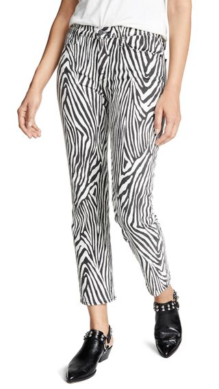 Frame + Le High Straight Zebra Jeans