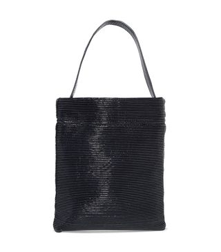 TL-180 + Fazzoletto Ribbed Patent-Leather Shoulder Bag