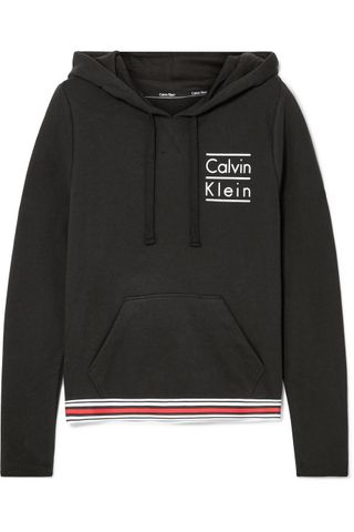 Calvin Klein + Printed Cotton-Blend Hoodie