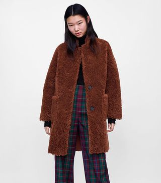 Zara + Double Faced Faux Fur Coat