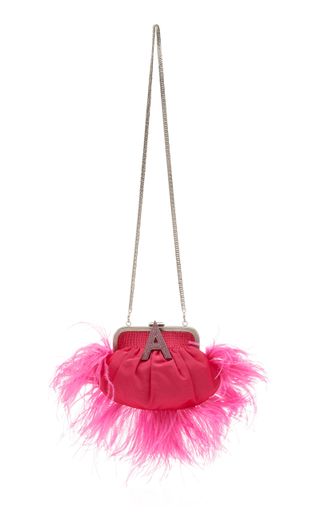 Attico + Embellished Satin-Moiré Shoulder Bag