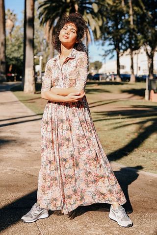 Urban Outfitters + Lydia Floral Mesh Maxi Dress