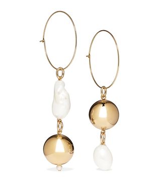 Mounser + Pagoda Fruit Gold-Plated Pearl Earrings