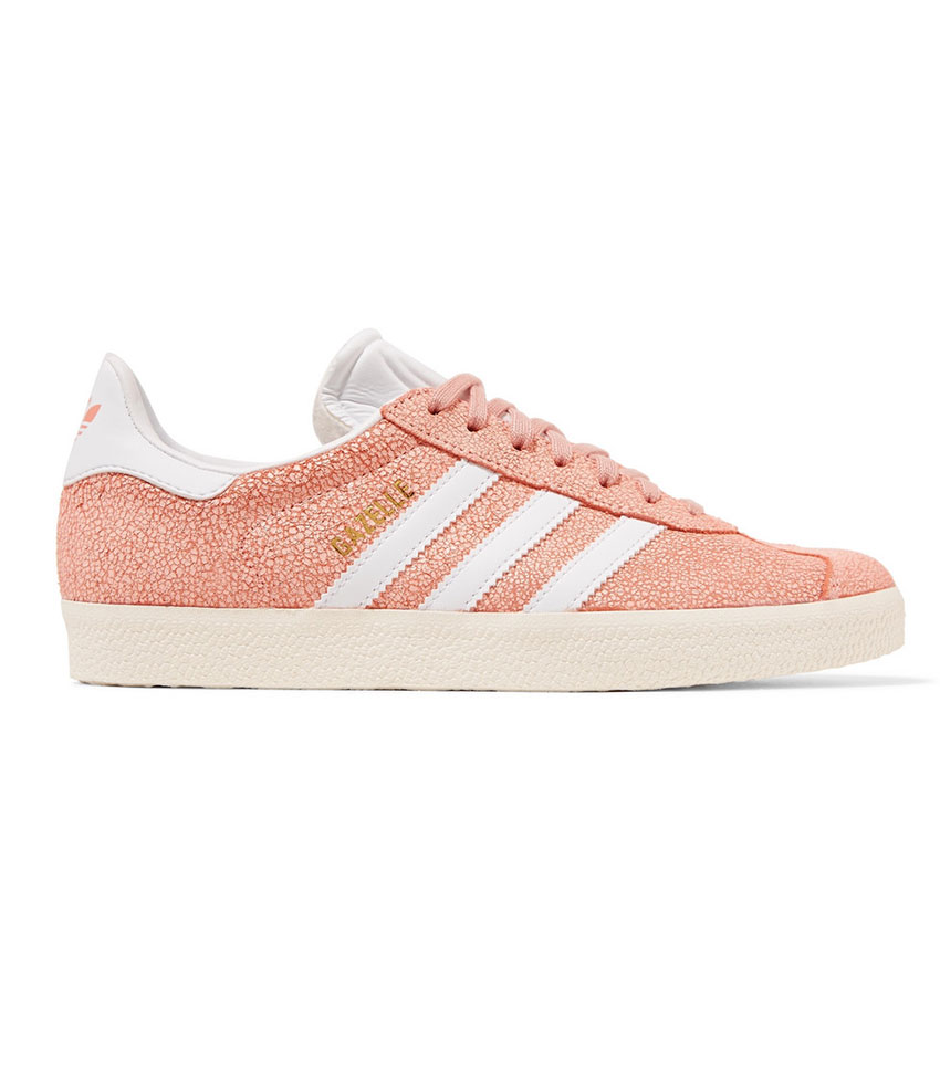 Adidas + Gazelle Cracked-Suede Sneakers
