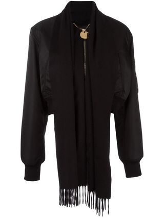 Givenchy + scarf lapel bomber jacket