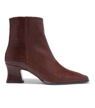 By Far + Naomi Lizard-Effect Ankle Boots