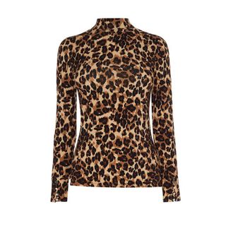 Karen Millen + Leopard Long-Sleeve Top