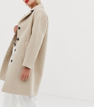 Mango + Button Front Mid Length Coat