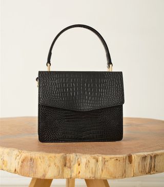Pixie Market + Black Croc Mini Bag