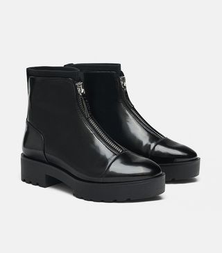 Zara + Ankle Boots With Lug Soles