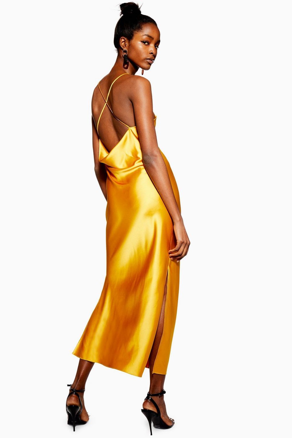 topshop gold satin dress Topshop - Satin Maxi Dress - Women - Viscose/Polyester - 14 US