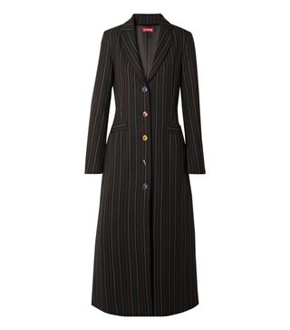Staud + Beatrice Striped Crepe Coat