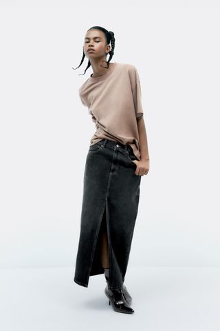 Zara + Straight Denim Skirt