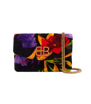 Balenciaga + BB Chain Quilted Printed Velvet Shoulder Bag