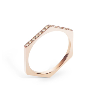 Selin Kent + Hex Band with Champagne Diamonds
