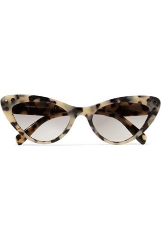 Miu Miu + Cat-Eye Crystal-Embellished Tortoiseshell Acetate Sunglasses