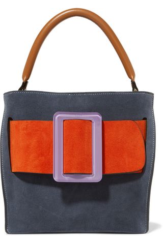 Boyy + Devon 21 Buckled Color-Block Suede Tote