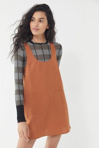 Urban Outfitters + Kasey Linen Side-Button Shift Dress