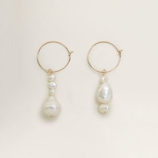 Mango + Natural Pearl Earrings