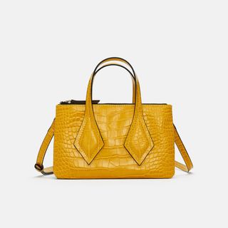 Zara + Embossed Mini Tote Bag