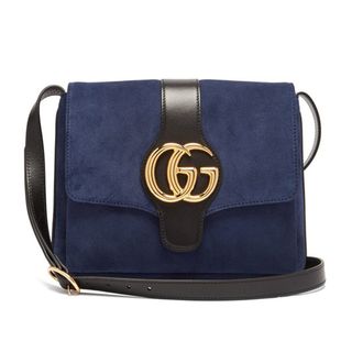 Gucci + Arli GG Suede and Leather Cross-Body Bag