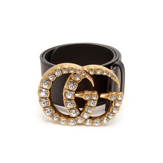 Gucci + Crystal-Embellished GG-Logo Belt