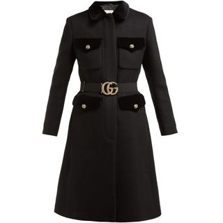 Gucci + GG Belt Single-Breasted Wool-Blend Coat