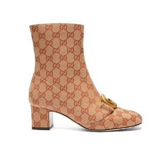 Gucci + Victoire GG-Canvas Ankle Boots