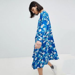 Weekday + Trapeze Dress in Floral Print