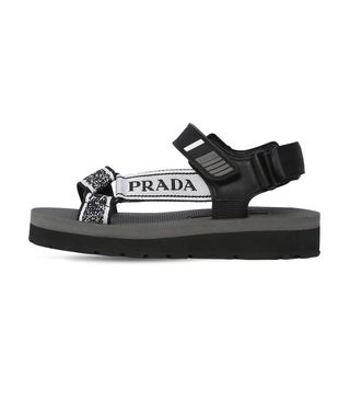 Prada + Nastro Jacquard Buckle Platform Sandals