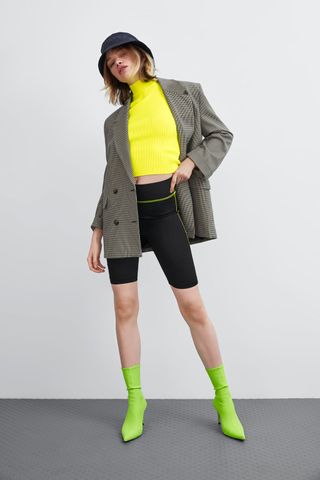 Zara + Bike Shorts With Topstitching