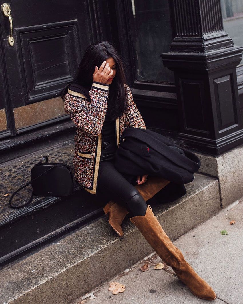 7 SkinnyJean Outfits With KneeHigh Boots Who What Wear