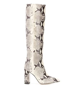 Paris Texas + Snakeskin Effect Knee-High Boots